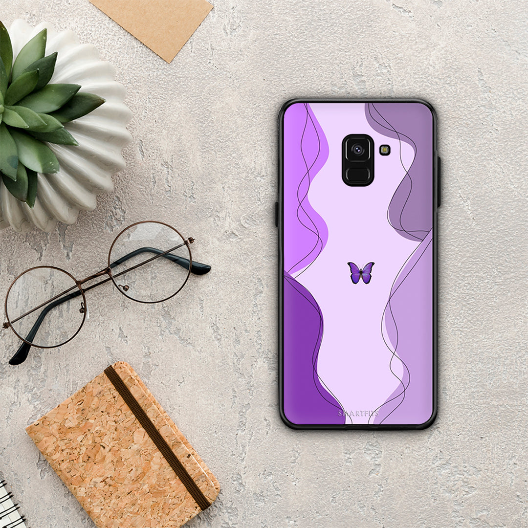 Purple Mariposa - Samsung Galaxy A8 θήκη
