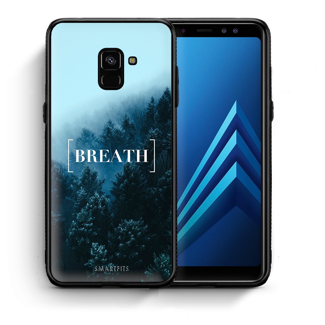 Θήκη Samsung A8 Breath Quote από τη Smartfits με σχέδιο στο πίσω μέρος και μαύρο περίβλημα | Samsung A8 Breath Quote case with colorful back and black bezels