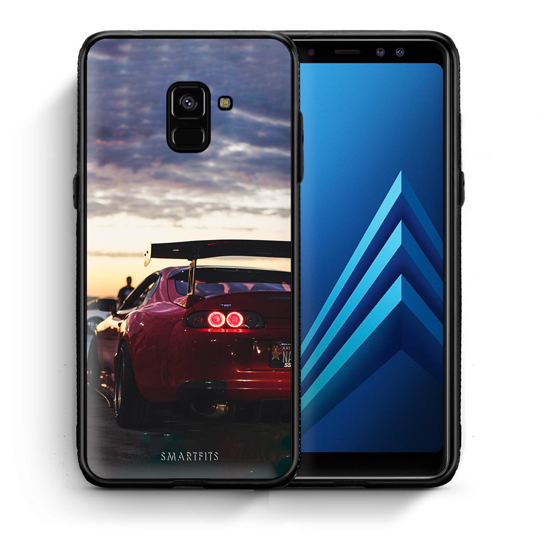 Θήκη Samsung A8 Racing Supra από τη Smartfits με σχέδιο στο πίσω μέρος και μαύρο περίβλημα | Samsung A8 Racing Supra case with colorful back and black bezels