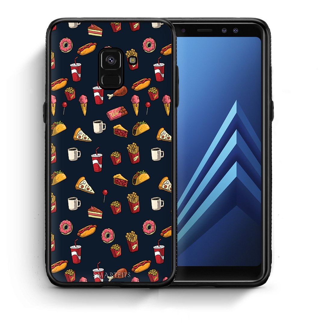 Θήκη Samsung A8 Hungry Random από τη Smartfits με σχέδιο στο πίσω μέρος και μαύρο περίβλημα | Samsung A8 Hungry Random case with colorful back and black bezels