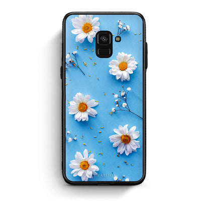 Samsung A8 Real Daisies θήκη από τη Smartfits με σχέδιο στο πίσω μέρος και μαύρο περίβλημα | Smartphone case with colorful back and black bezels by Smartfits