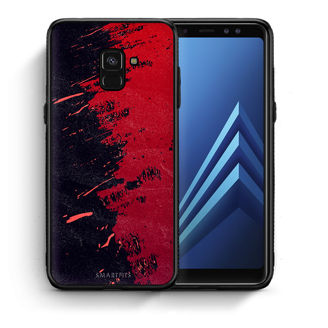 Θήκη Αγίου Βαλεντίνου Samsung A8 Red Paint από τη Smartfits με σχέδιο στο πίσω μέρος και μαύρο περίβλημα | Samsung A8 Red Paint case with colorful back and black bezels