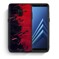 Thumbnail for Θήκη Αγίου Βαλεντίνου Samsung A8 Red Paint από τη Smartfits με σχέδιο στο πίσω μέρος και μαύρο περίβλημα | Samsung A8 Red Paint case with colorful back and black bezels