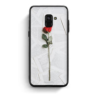 Thumbnail for Samsung A8 Red Rose θήκη από τη Smartfits με σχέδιο στο πίσω μέρος και μαύρο περίβλημα | Smartphone case with colorful back and black bezels by Smartfits