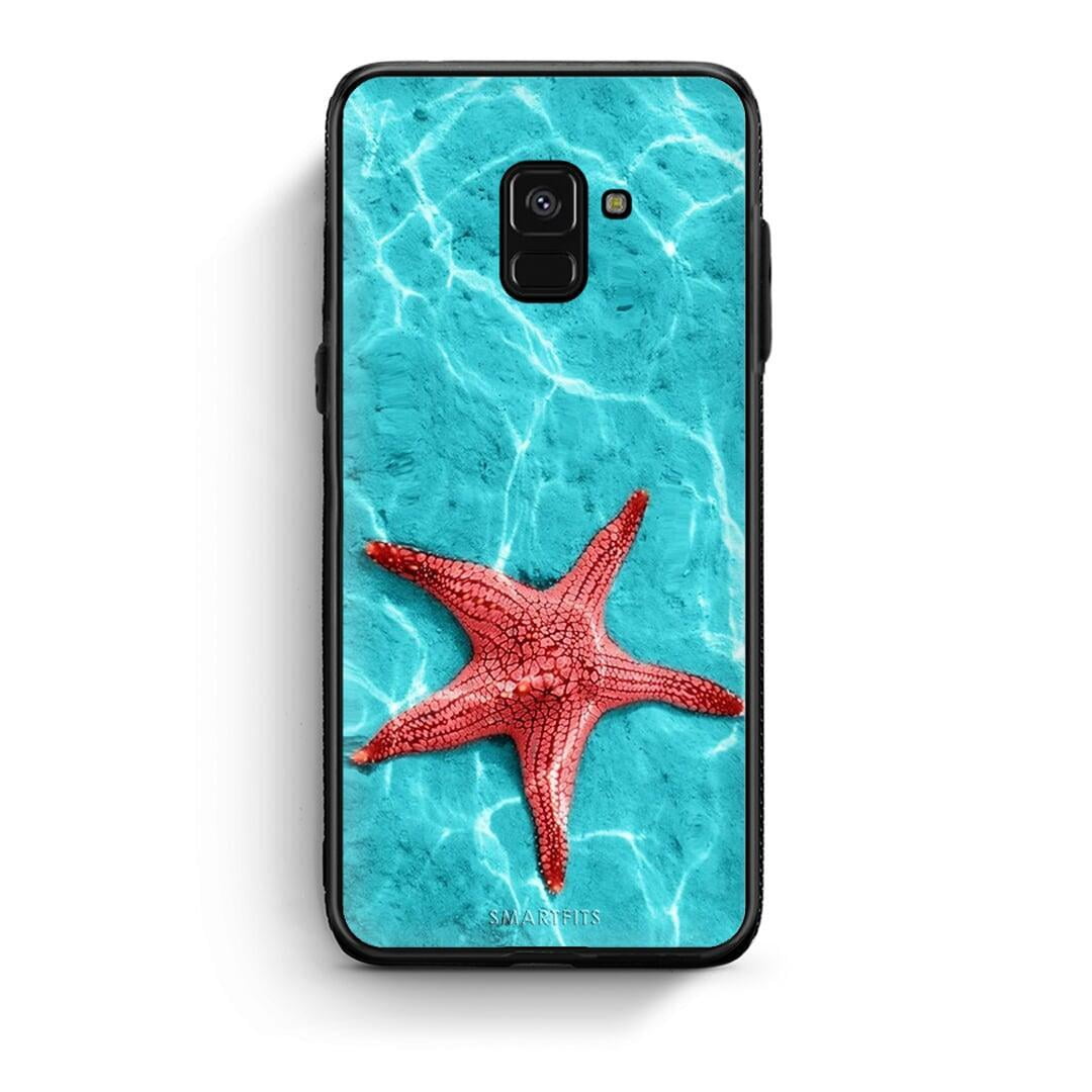Samsung A8 Red Starfish Θήκη από τη Smartfits με σχέδιο στο πίσω μέρος και μαύρο περίβλημα | Smartphone case with colorful back and black bezels by Smartfits