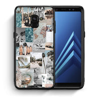Thumbnail for Θήκη Samsung A8 Retro Beach Life από τη Smartfits με σχέδιο στο πίσω μέρος και μαύρο περίβλημα | Samsung A8 Retro Beach Life case with colorful back and black bezels