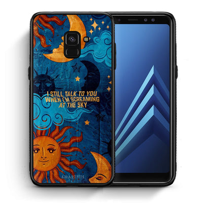 Θήκη Samsung A8 Screaming Sky από τη Smartfits με σχέδιο στο πίσω μέρος και μαύρο περίβλημα | Samsung A8 Screaming Sky case with colorful back and black bezels