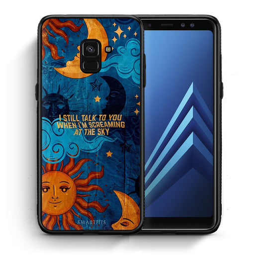 Θήκη Samsung A8 Screaming Sky από τη Smartfits με σχέδιο στο πίσω μέρος και μαύρο περίβλημα | Samsung A8 Screaming Sky case with colorful back and black bezels