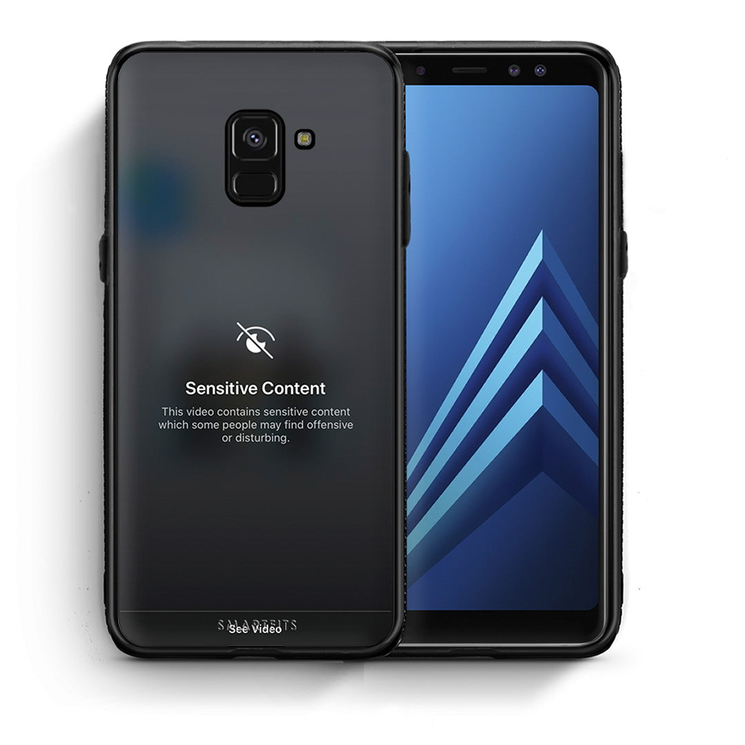 Θήκη Samsung A8 Sensitive Content από τη Smartfits με σχέδιο στο πίσω μέρος και μαύρο περίβλημα | Samsung A8 Sensitive Content case with colorful back and black bezels
