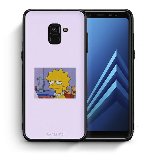 Θήκη Samsung A8 So Happy από τη Smartfits με σχέδιο στο πίσω μέρος και μαύρο περίβλημα | Samsung A8 So Happy case with colorful back and black bezels
