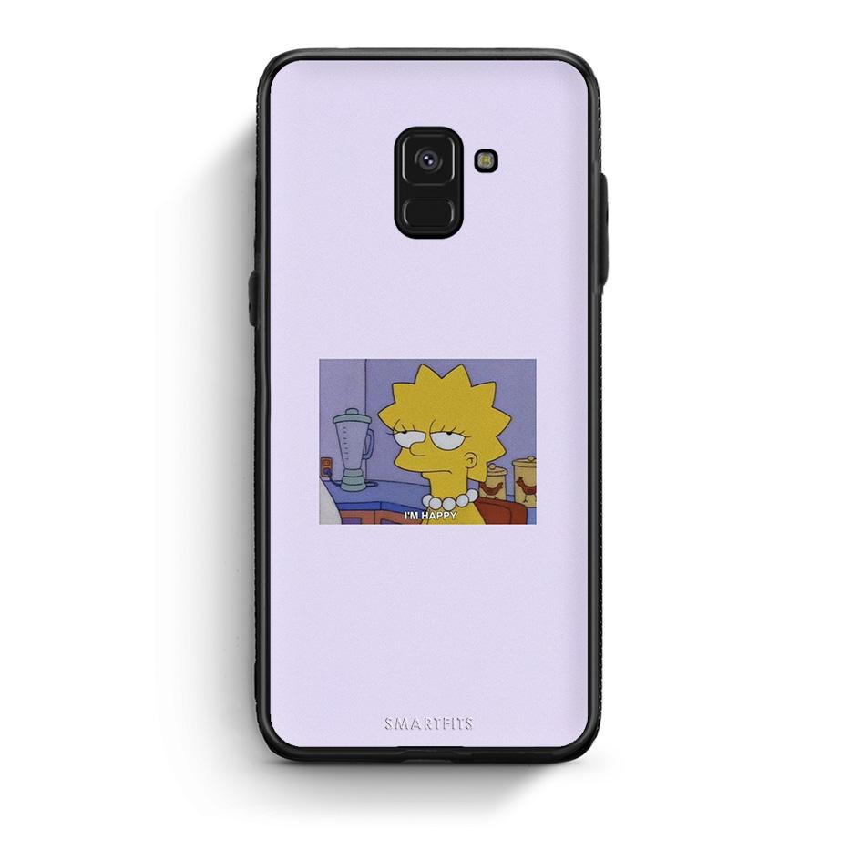 Samsung A8 So Happy θήκη από τη Smartfits με σχέδιο στο πίσω μέρος και μαύρο περίβλημα | Smartphone case with colorful back and black bezels by Smartfits