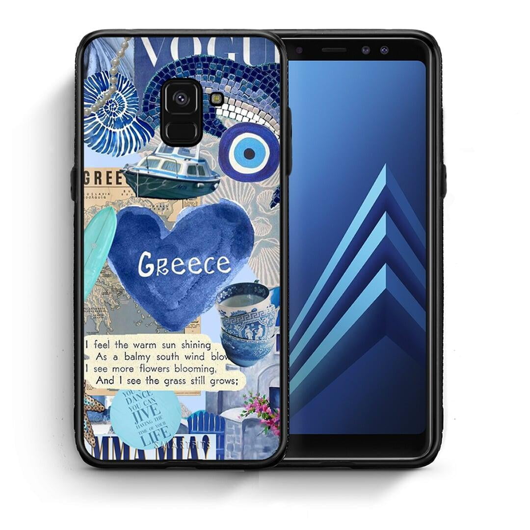 Θήκη Samsung A8 Summer In Greece από τη Smartfits με σχέδιο στο πίσω μέρος και μαύρο περίβλημα | Samsung A8 Summer In Greece case with colorful back and black bezels