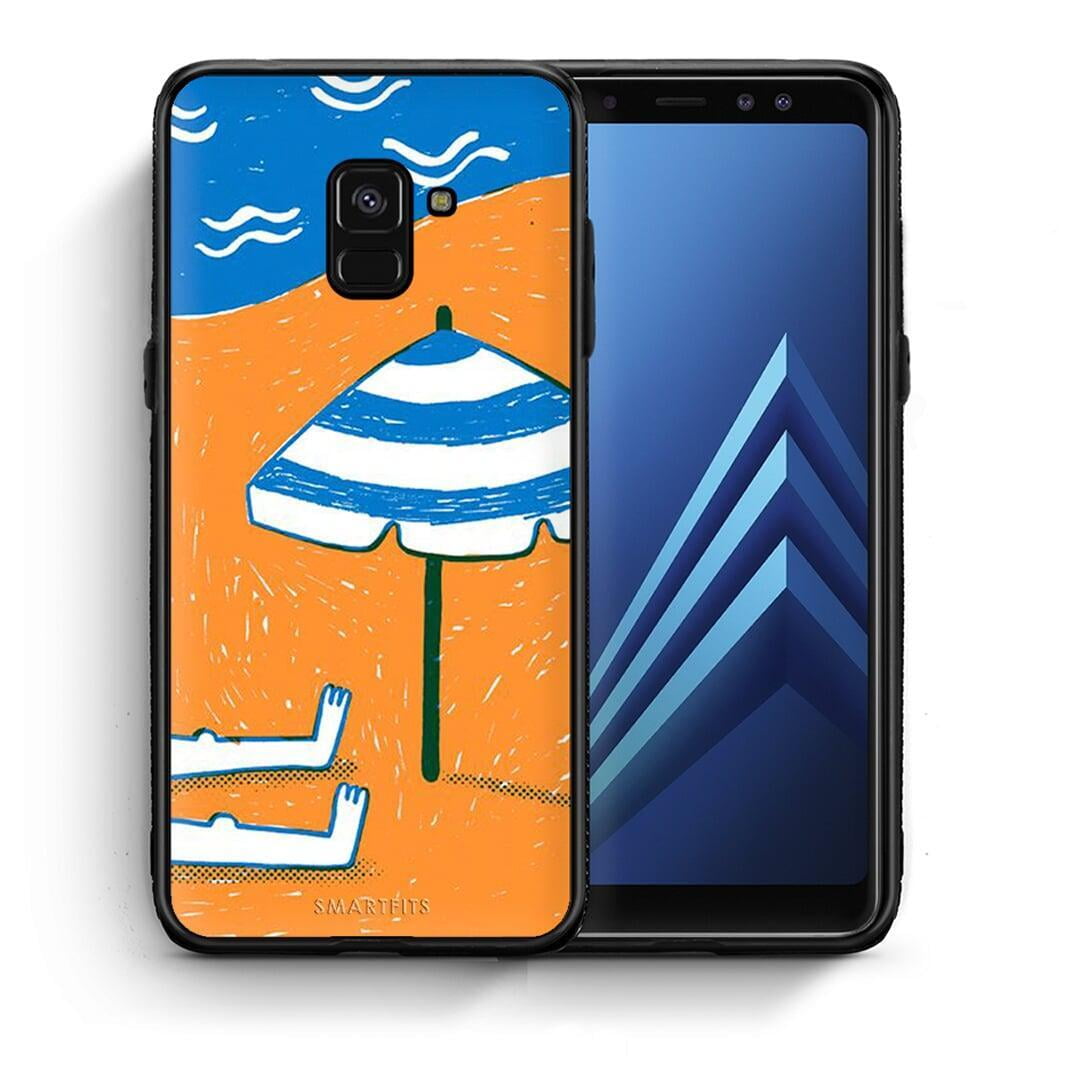 Θήκη Samsung A8 Summering από τη Smartfits με σχέδιο στο πίσω μέρος και μαύρο περίβλημα | Samsung A8 Summering case with colorful back and black bezels