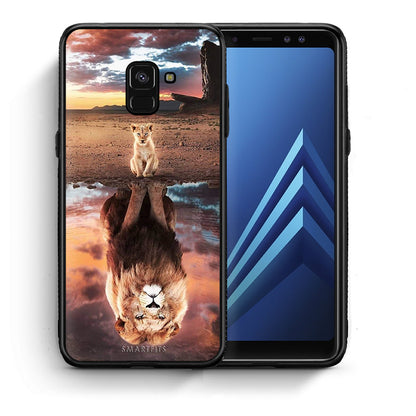 Θήκη Αγίου Βαλεντίνου Samsung A8 Sunset Dreams από τη Smartfits με σχέδιο στο πίσω μέρος και μαύρο περίβλημα | Samsung A8 Sunset Dreams case with colorful back and black bezels
