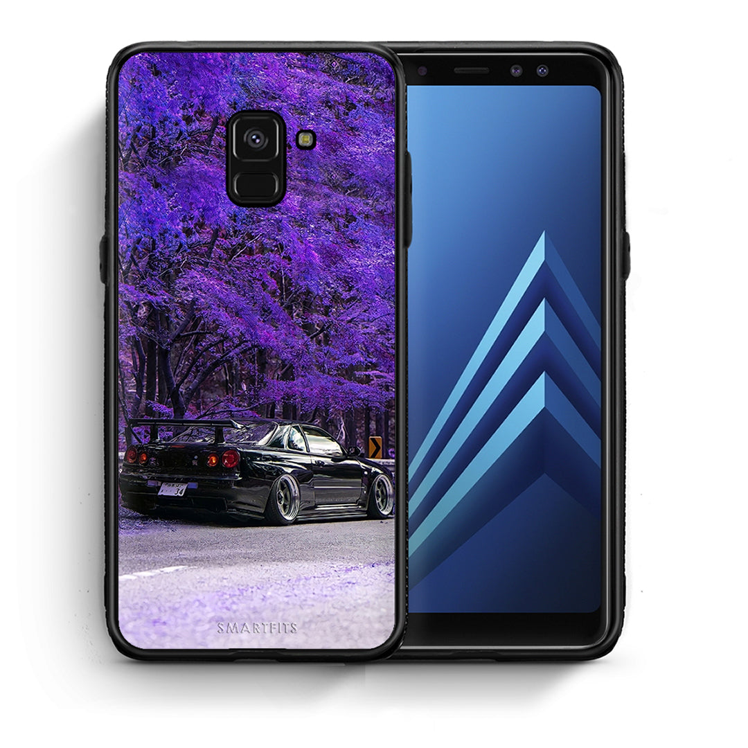 Θήκη Αγίου Βαλεντίνου Samsung A8 Super Car από τη Smartfits με σχέδιο στο πίσω μέρος και μαύρο περίβλημα | Samsung A8 Super Car case with colorful back and black bezels
