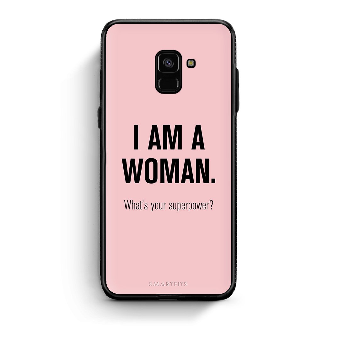 Samsung A8 Superpower Woman θήκη από τη Smartfits με σχέδιο στο πίσω μέρος και μαύρο περίβλημα | Smartphone case with colorful back and black bezels by Smartfits