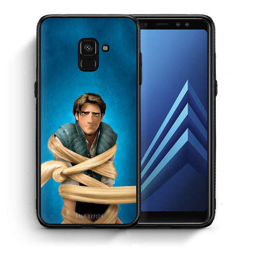 Θήκη Αγίου Βαλεντίνου Samsung A8 Tangled 1 από τη Smartfits με σχέδιο στο πίσω μέρος και μαύρο περίβλημα | Samsung A8 Tangled 1 case with colorful back and black bezels