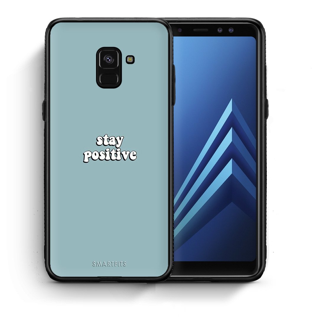 Θήκη Samsung A8 Positive Text από τη Smartfits με σχέδιο στο πίσω μέρος και μαύρο περίβλημα | Samsung A8 Positive Text case with colorful back and black bezels