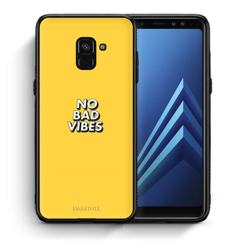 Θήκη Samsung A8 Vibes Text από τη Smartfits με σχέδιο στο πίσω μέρος και μαύρο περίβλημα | Samsung A8 Vibes Text case with colorful back and black bezels