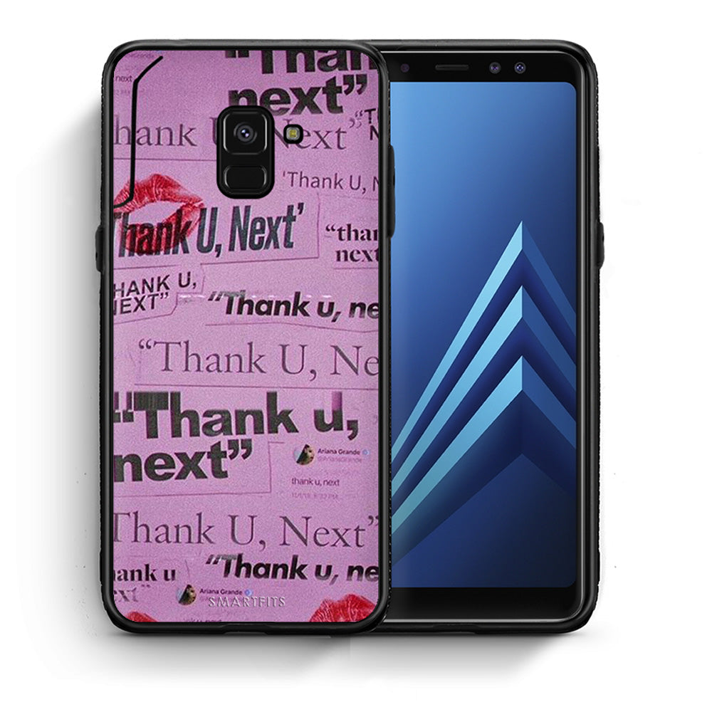 Θήκη Αγίου Βαλεντίνου Samsung A8 Thank You Next από τη Smartfits με σχέδιο στο πίσω μέρος και μαύρο περίβλημα | Samsung A8 Thank You Next case with colorful back and black bezels