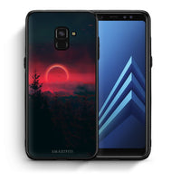Thumbnail for Θήκη Samsung A8 Sunset Tropic από τη Smartfits με σχέδιο στο πίσω μέρος και μαύρο περίβλημα | Samsung A8 Sunset Tropic case with colorful back and black bezels