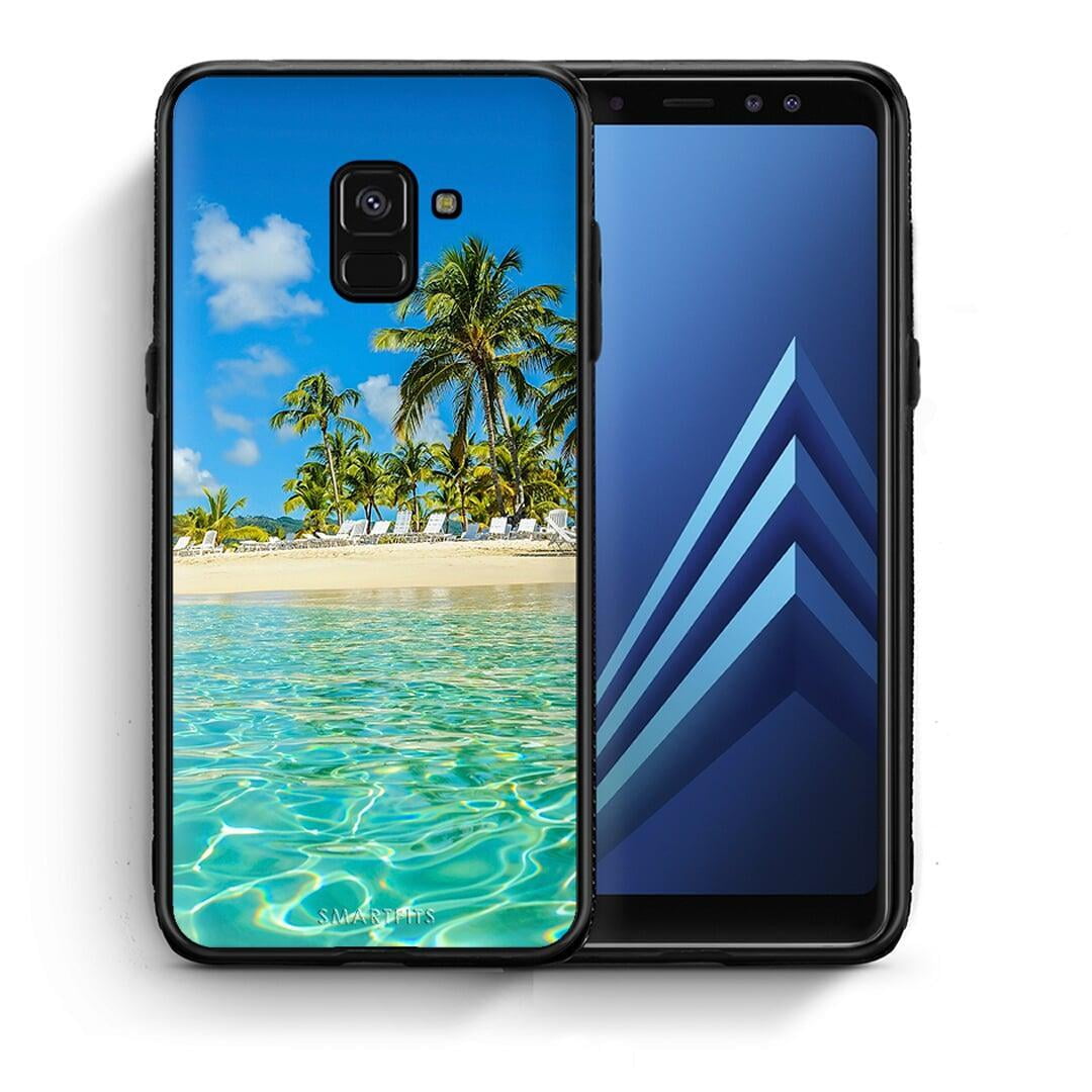 Θήκη Samsung A8 Tropical Vibes από τη Smartfits με σχέδιο στο πίσω μέρος και μαύρο περίβλημα | Samsung A8 Tropical Vibes case with colorful back and black bezels