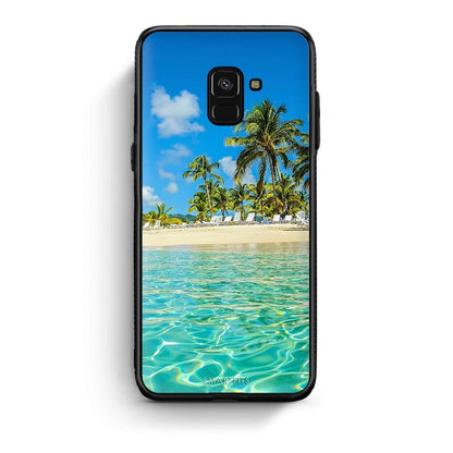 Samsung A8 Tropical Vibes Θήκη από τη Smartfits με σχέδιο στο πίσω μέρος και μαύρο περίβλημα | Smartphone case with colorful back and black bezels by Smartfits