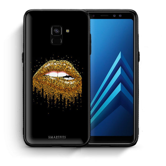 Θήκη Samsung A8 Golden Valentine από τη Smartfits με σχέδιο στο πίσω μέρος και μαύρο περίβλημα | Samsung A8 Golden Valentine case with colorful back and black bezels