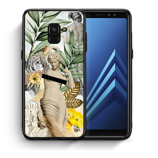 Θήκη Samsung A8 Woman Statue από τη Smartfits με σχέδιο στο πίσω μέρος και μαύρο περίβλημα | Samsung A8 Woman Statue case with colorful back and black bezels