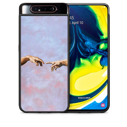 Θήκη Samsung A80 Adam Hand από τη Smartfits με σχέδιο στο πίσω μέρος και μαύρο περίβλημα | Samsung A80 Adam Hand case with colorful back and black bezels