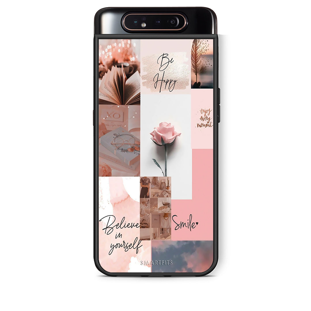 Samsung A80 Aesthetic Collage θήκη από τη Smartfits με σχέδιο στο πίσω μέρος και μαύρο περίβλημα | Smartphone case with colorful back and black bezels by Smartfits