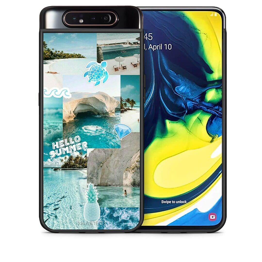 Θήκη Samsung A80 Aesthetic Summer από τη Smartfits με σχέδιο στο πίσω μέρος και μαύρο περίβλημα | Samsung A80 Aesthetic Summer case with colorful back and black bezels