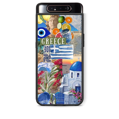 Samsung A80 All Greek Θήκη από τη Smartfits με σχέδιο στο πίσω μέρος και μαύρο περίβλημα | Smartphone case with colorful back and black bezels by Smartfits