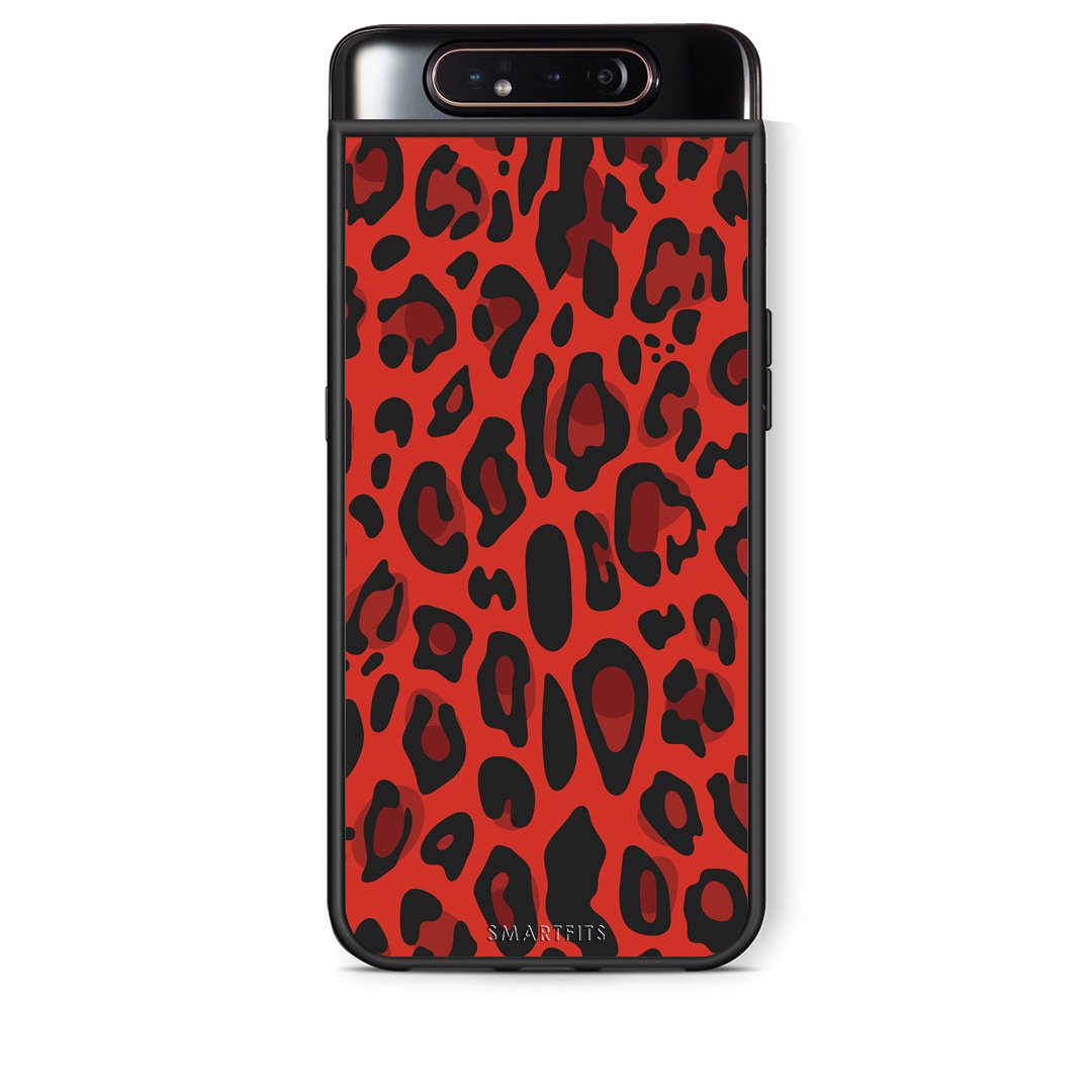4 - Samsung A80 Red Leopard Animal case, cover, bumper