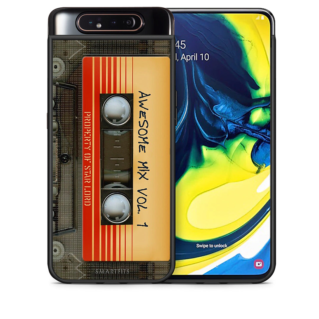 Θήκη Samsung A80 Awesome Mix από τη Smartfits με σχέδιο στο πίσω μέρος και μαύρο περίβλημα | Samsung A80 Awesome Mix case with colorful back and black bezels