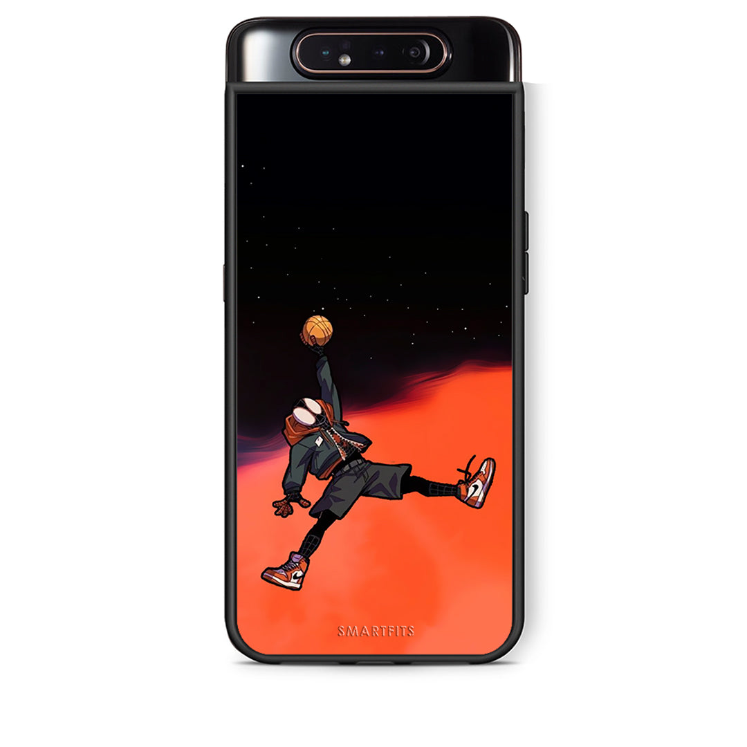 Samsung A80 Basketball Hero θήκη από τη Smartfits με σχέδιο στο πίσω μέρος και μαύρο περίβλημα | Smartphone case with colorful back and black bezels by Smartfits