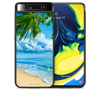 Thumbnail for Θήκη Samsung A80 Beautiful Beach από τη Smartfits με σχέδιο στο πίσω μέρος και μαύρο περίβλημα | Samsung A80 Beautiful Beach case with colorful back and black bezels