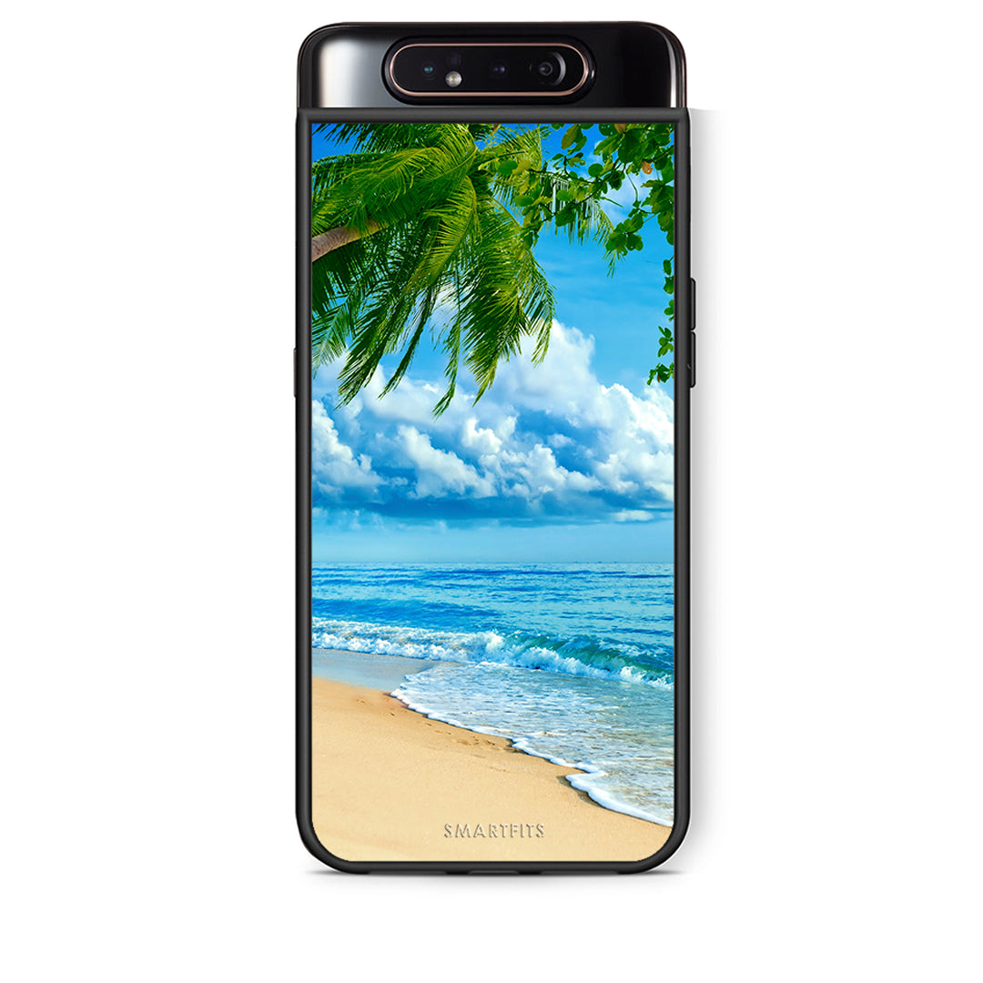 Samsung A80 Beautiful Beach θήκη από τη Smartfits με σχέδιο στο πίσω μέρος και μαύρο περίβλημα | Smartphone case with colorful back and black bezels by Smartfits