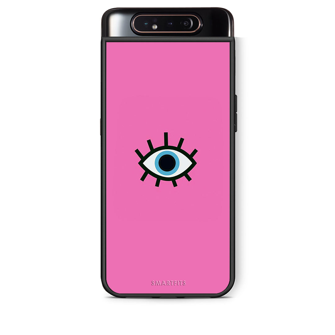 Samsung A80 Blue Eye Pink θήκη από τη Smartfits με σχέδιο στο πίσω μέρος και μαύρο περίβλημα | Smartphone case with colorful back and black bezels by Smartfits