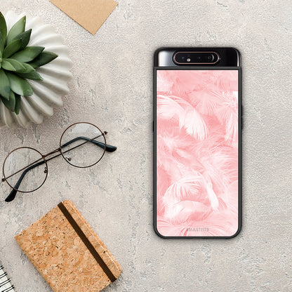 Boho Pink Feather - Samsung Galaxy A80 θήκη