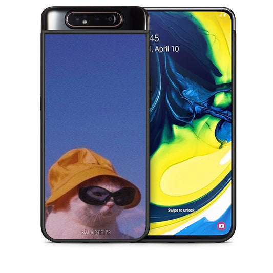Θήκη Samsung A80 Cat Diva από τη Smartfits με σχέδιο στο πίσω μέρος και μαύρο περίβλημα | Samsung A80 Cat Diva case with colorful back and black bezels