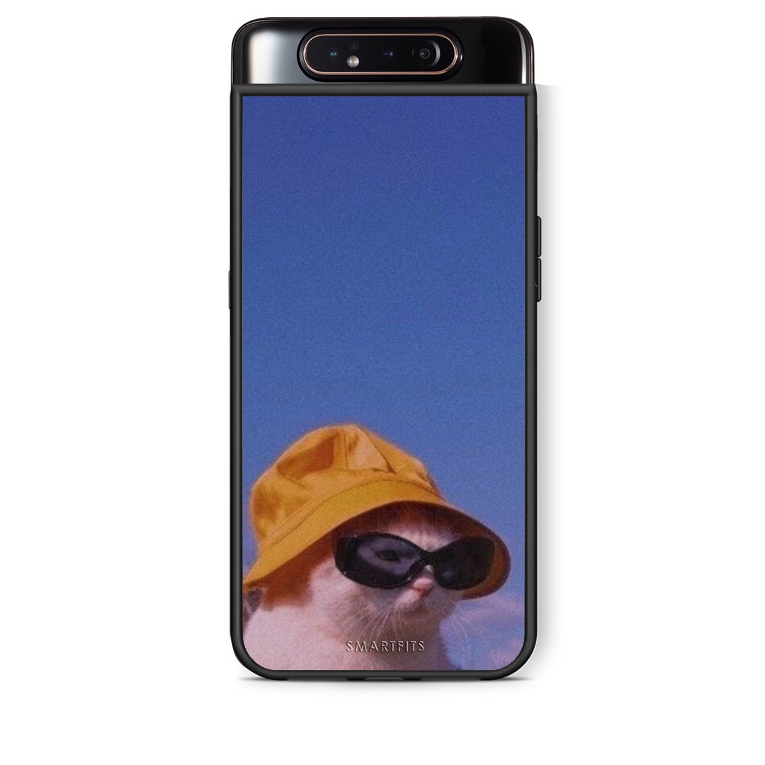 Samsung A80 Cat Diva θήκη από τη Smartfits με σχέδιο στο πίσω μέρος και μαύρο περίβλημα | Smartphone case with colorful back and black bezels by Smartfits