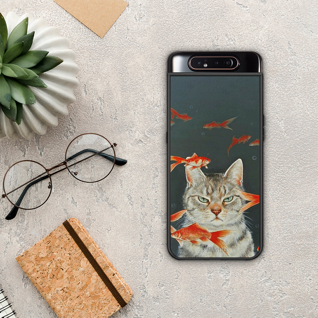 Cat Goldfish - Samsung Galaxy A80 θήκη