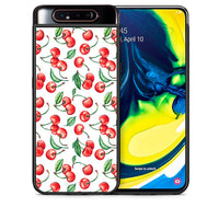 Thumbnail for Θήκη Samsung A80 Cherry Summer από τη Smartfits με σχέδιο στο πίσω μέρος και μαύρο περίβλημα | Samsung A80 Cherry Summer case with colorful back and black bezels