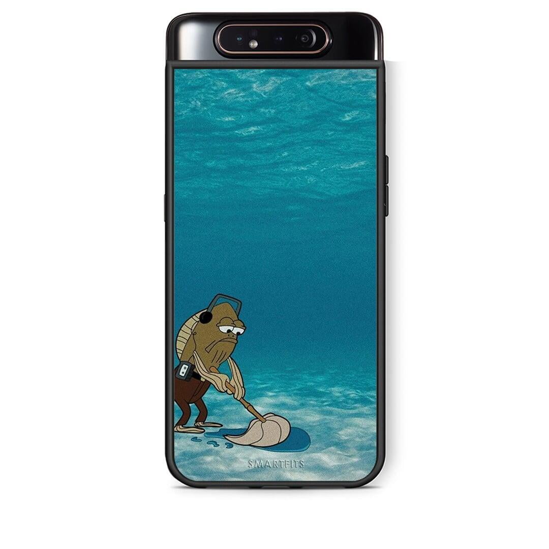 Samsung A80 Clean The Ocean Θήκη από τη Smartfits με σχέδιο στο πίσω μέρος και μαύρο περίβλημα | Smartphone case with colorful back and black bezels by Smartfits