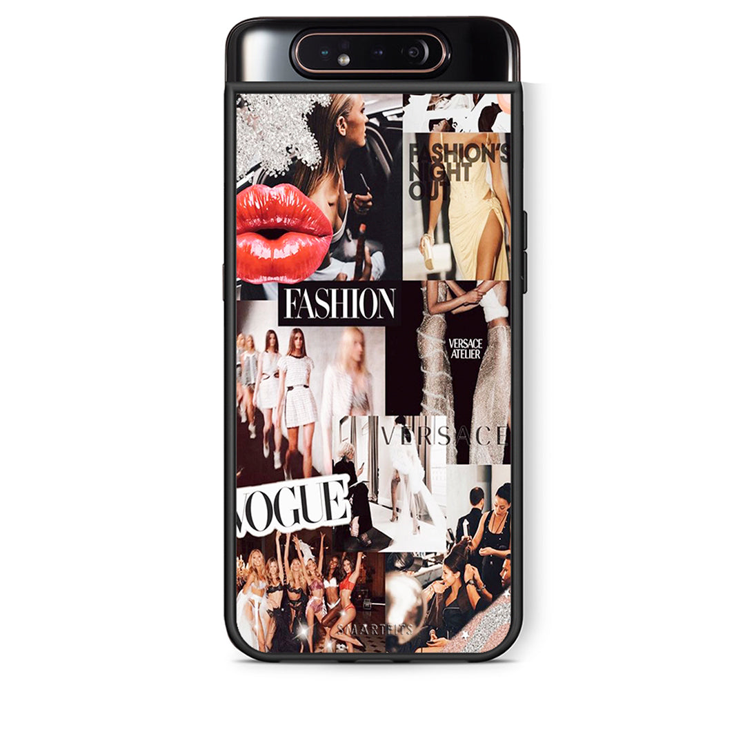 Samsung A80 Collage Fashion Θήκη Αγίου Βαλεντίνου από τη Smartfits με σχέδιο στο πίσω μέρος και μαύρο περίβλημα | Smartphone case with colorful back and black bezels by Smartfits