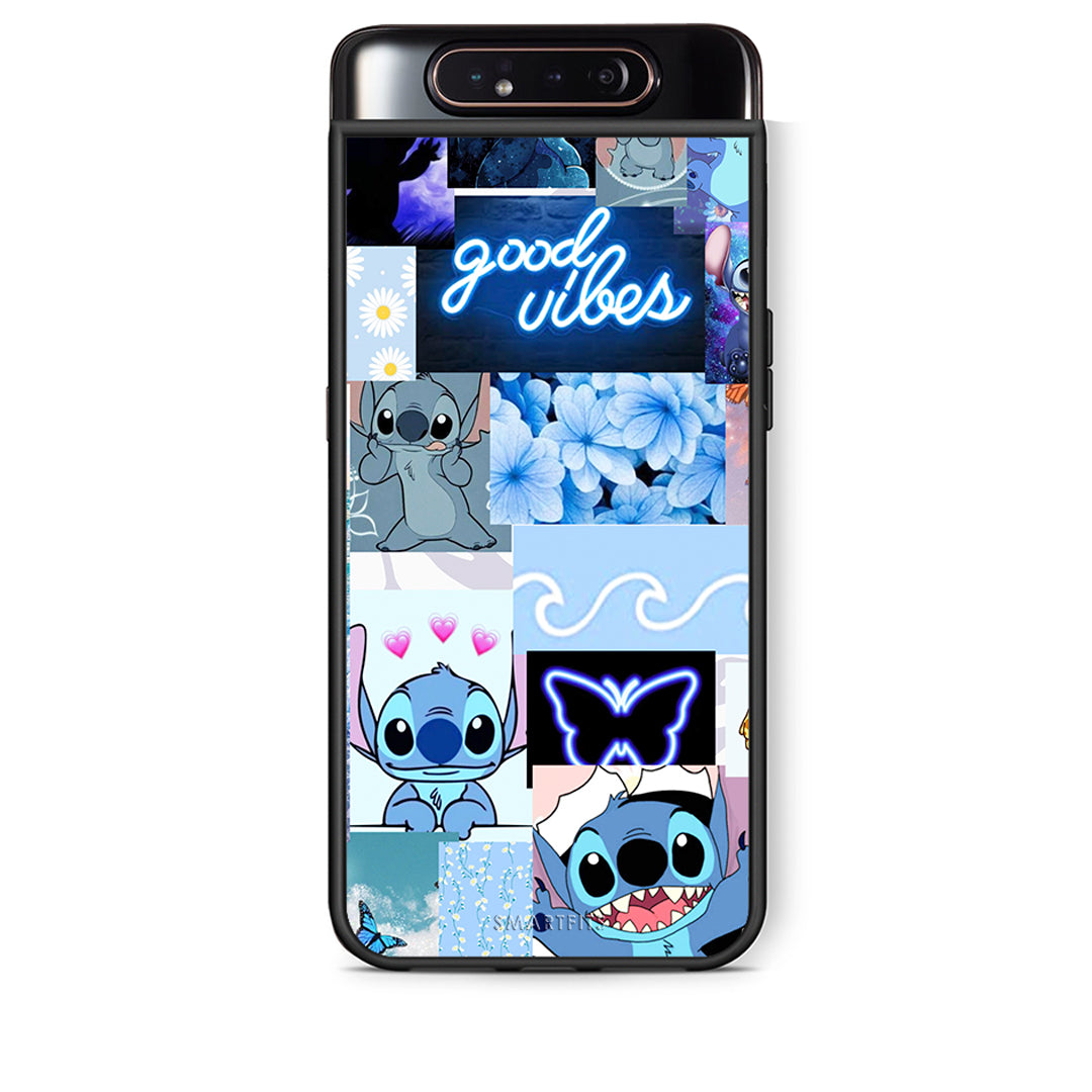 Samsung A80 Collage Good Vibes Θήκη Αγίου Βαλεντίνου από τη Smartfits με σχέδιο στο πίσω μέρος και μαύρο περίβλημα | Smartphone case with colorful back and black bezels by Smartfits