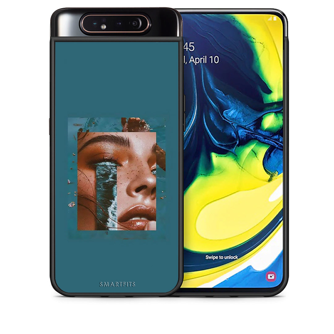 Θήκη Samsung A80 Cry An Ocean από τη Smartfits με σχέδιο στο πίσω μέρος και μαύρο περίβλημα | Samsung A80 Cry An Ocean case with colorful back and black bezels
