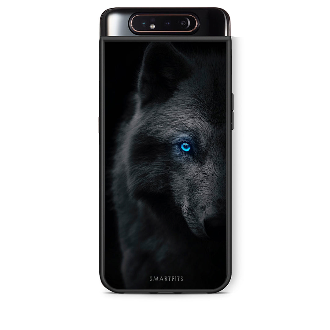Samsung A80 Dark Wolf θήκη από τη Smartfits με σχέδιο στο πίσω μέρος και μαύρο περίβλημα | Smartphone case with colorful back and black bezels by Smartfits