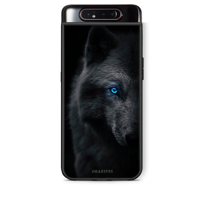 Samsung A80 Dark Wolf θήκη από τη Smartfits με σχέδιο στο πίσω μέρος και μαύρο περίβλημα | Smartphone case with colorful back and black bezels by Smartfits